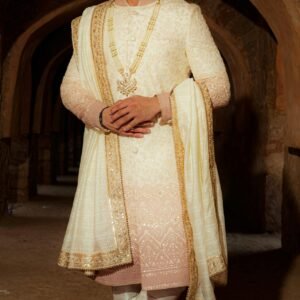 Royal Cream-coloured Radiant Sherwani