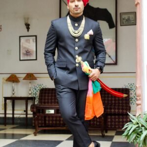 Classic White Indo-Western Sherwani Suit